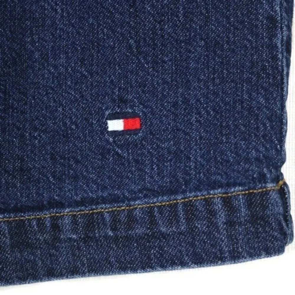 Vintage Tommy Hilfiger Denim Jean Shirt Top Blouse Blue Short Sleeve‎ 4